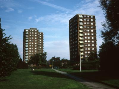 View of College Croft and 15-storey blocks on St Mary's Road