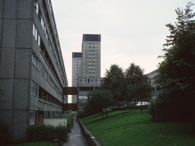 View of Pendlebury Towers and Hanover Towers with Stonemill Terrace in foreground
