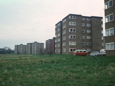 View of 6-storey blocks on Watercress Farm Estate