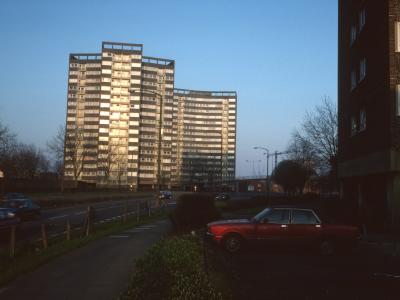 View of 16-storey blocks on Prittlewell Street redevelopment