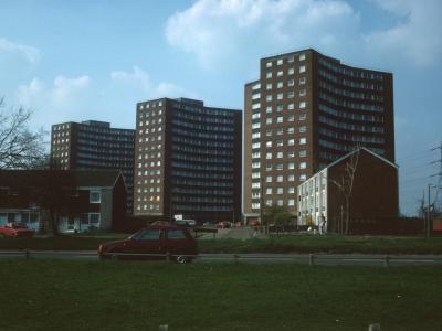 View of 14-storey blocks on Godman Road