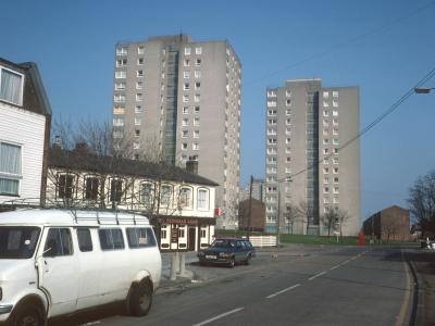 View of 15-storey blocks on Grays South redevelopment