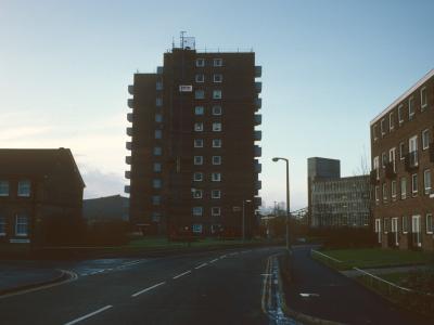 View of 11-storey block on corner of Lagland Street and Old Orchard