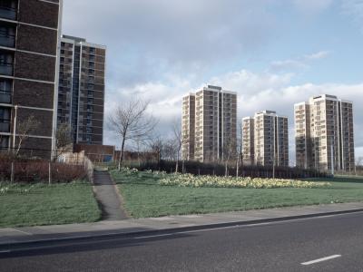 View of Scotswood Road (Hawes Street) development