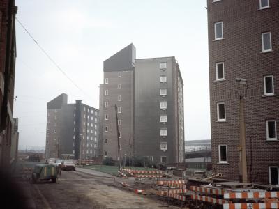View of Peareth Court, Park Court and Priory Court from the southwest